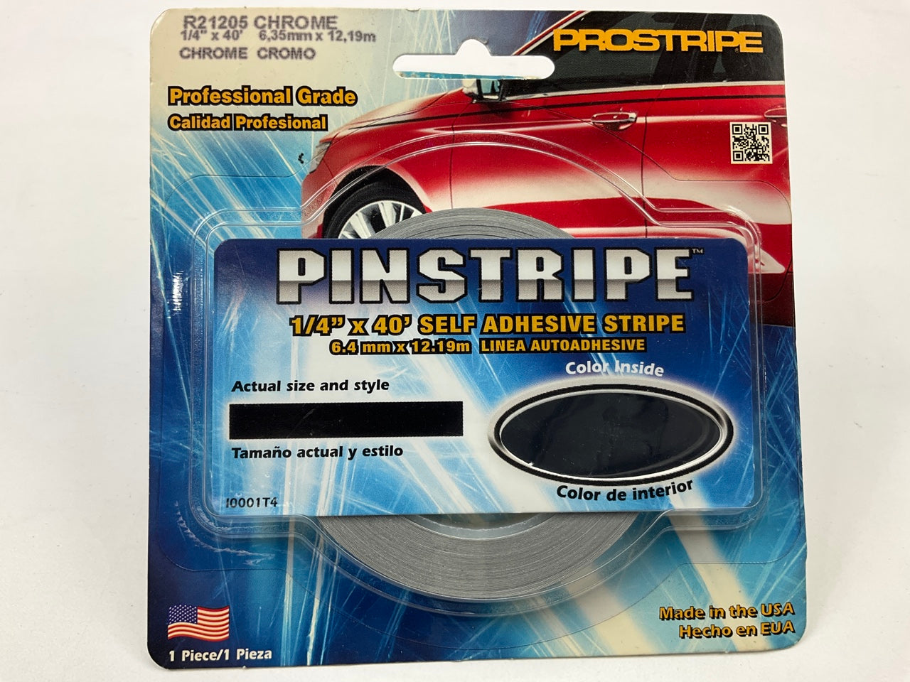 Prostripe R21205 40' X 1/4'' Pro Chrome Solid Striping Pinstripe Tape