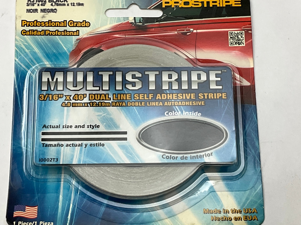 Prostripe R31002 Vinyl Striping Pinstriping Tape 3/16'' X 40' Dual Line Black