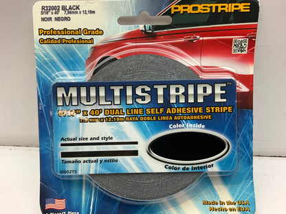 Prostripe R32002 Vinyl Striping Pinstriping Tape 5/16'' X 40' Dual Line Black