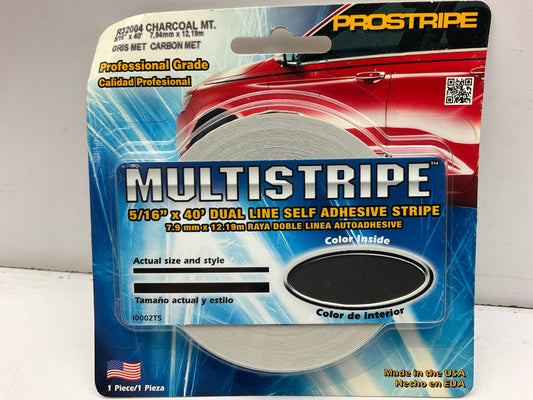 Prostripe R32004 Vinyl Striping Pinstriping Tape 5/16'' X 40' Dual Line Charcoal