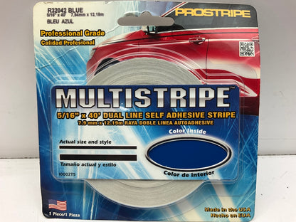 Prostripe R32042 Vinyl Striping Pinstriping Tape 5/16'' X 40' Dual Line Blue