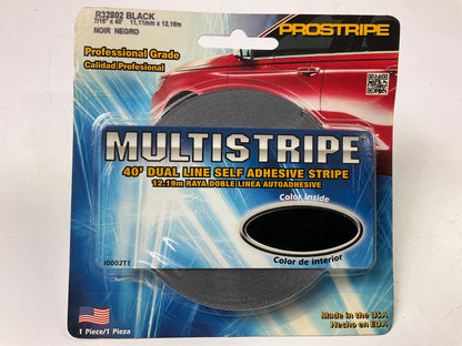 Prostripe R32802 7/16''x 40' Dual Line, Black Pinstripe Striping Pin Stripe Tape