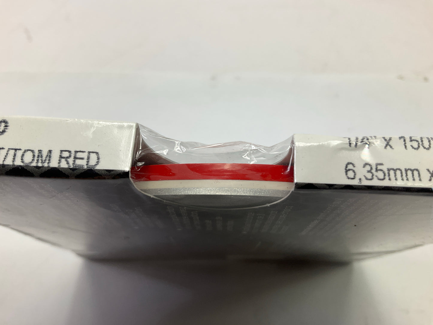 Prostripe R41720 Pinstripe Striping Tape, Silver Met / Tomato Red  1/4'' X 150'