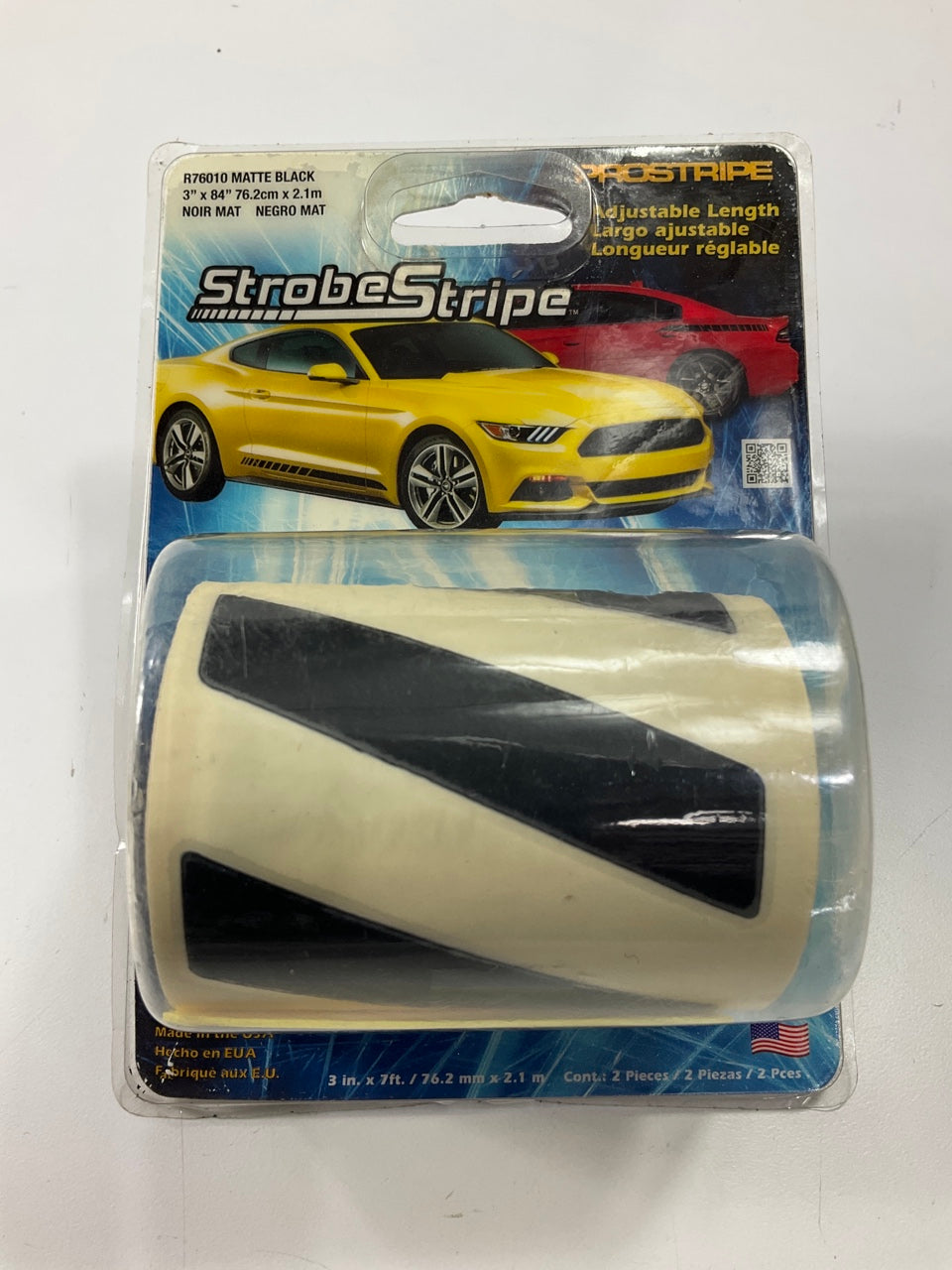 Prostripe R76010 Strobe Stripe Pinstripe Striping Tape 3'' X 84'' - Matte Black