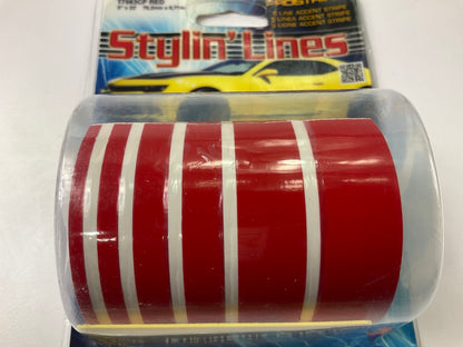 Trimbrite T7063CP Multistripe 3'' X 22' Vista Red Pinstripe Striping Tape