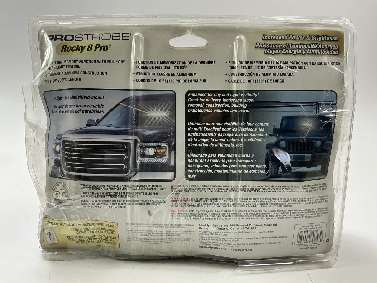 OPEN BOX Prostrobe Pro Plug & Play Windshield Mount Safety Strobe LED Light Lamp