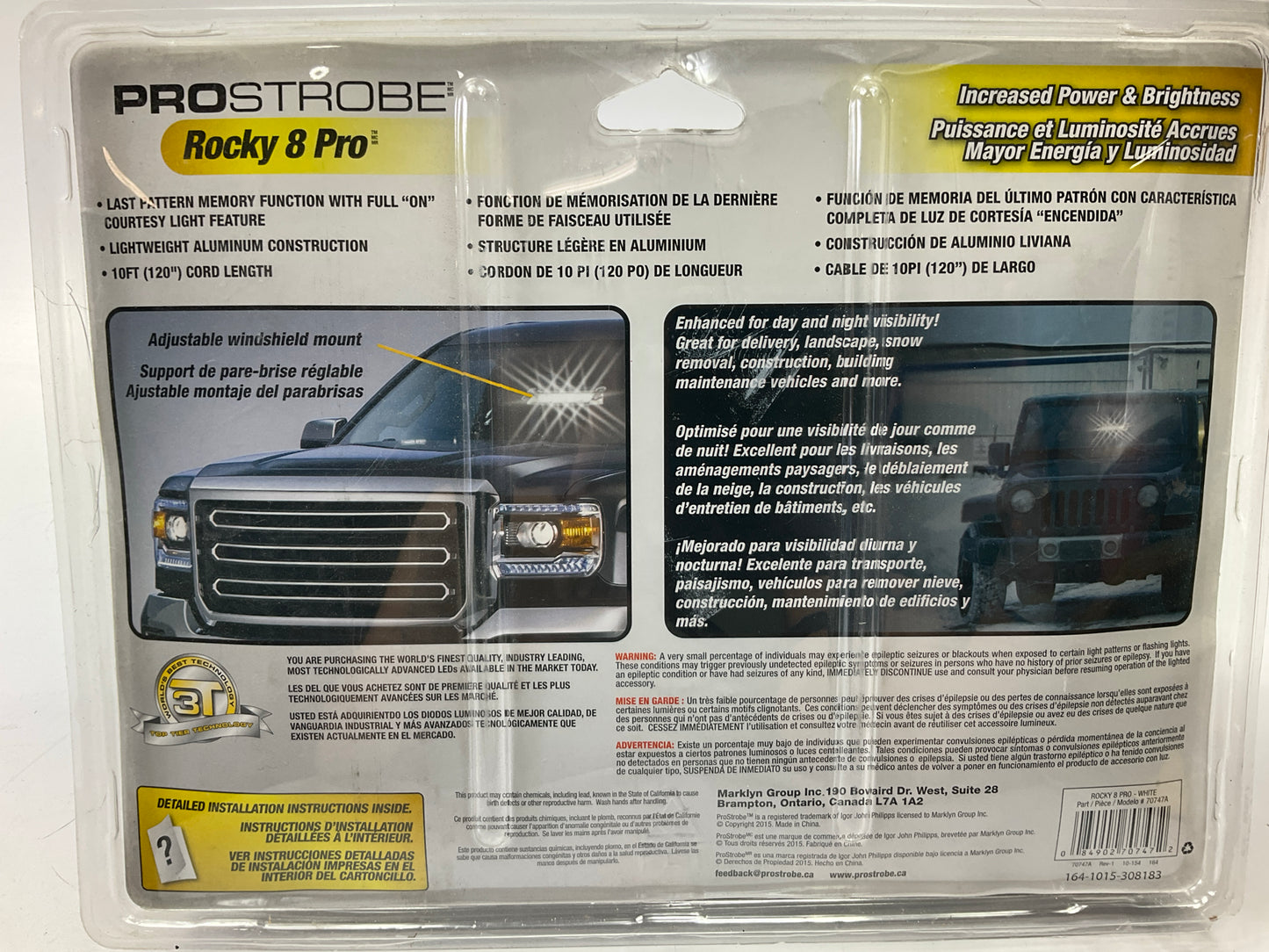 OPEN BOX Prostrobe Pro Plug & Play Windshield Mount Safety Strobe LED Light Lamp