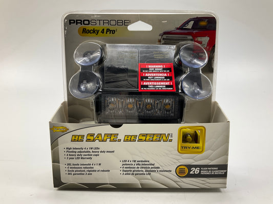 ProStrobe 70750 Rocky 4 Pro 12V Amber LED Strobe Dash Light, 26 Flash Patterns