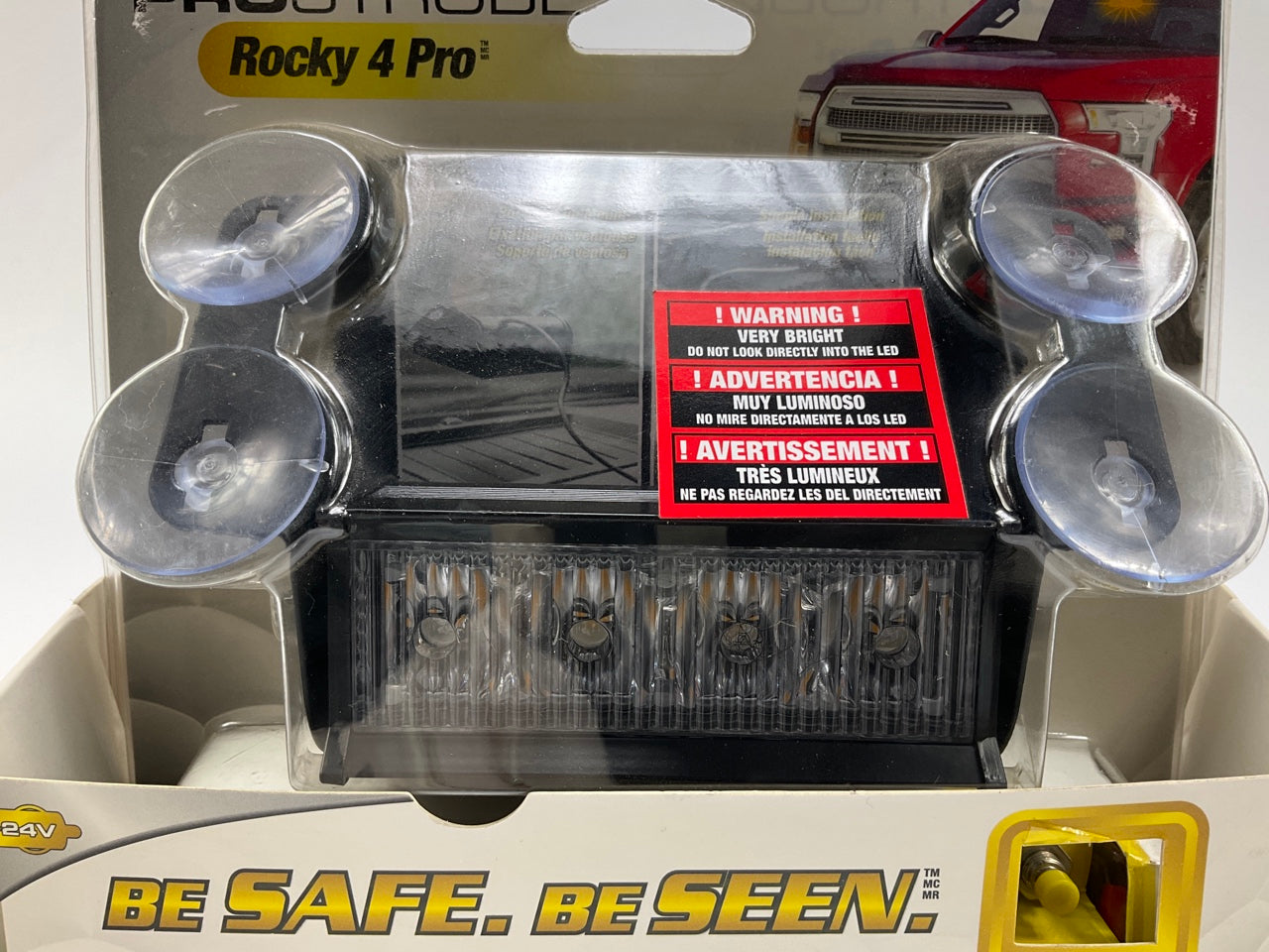 ProStrobe 70750 Rocky 4 Pro 12-24V Amber LED Dash Light, 26 Flash Patterns