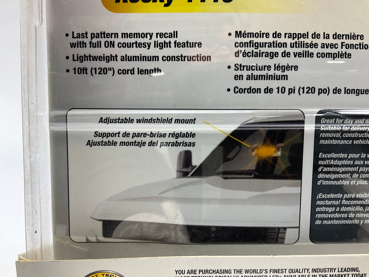 ProStrobe 70750 Rocky 4 Pro 12-24V Amber LED Dash Light, 26 Flash Patterns