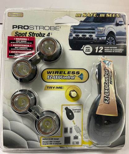 ProStrobe 70780 SpotStrobz 4 Wireless Safety Strobe Light Kit - White