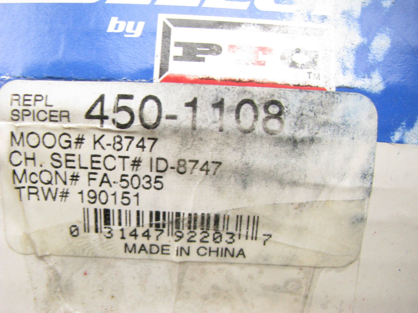 PTC 450-1108 Steering Idler Arm