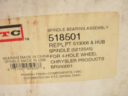 PTC 518501 Wheel Hub & Bearing Assembly - Front