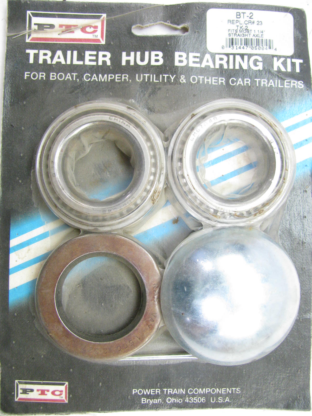 PTC BT2 Trailer Hub Wheel Bearing KIT For 1-1/4'' Straight Axle Trailer