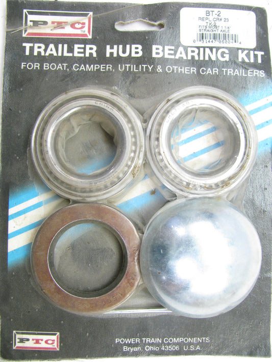 PTC BT2 Trailer Hub Wheel Bearing KIT For 1-1/4'' Straight Axle Trailer