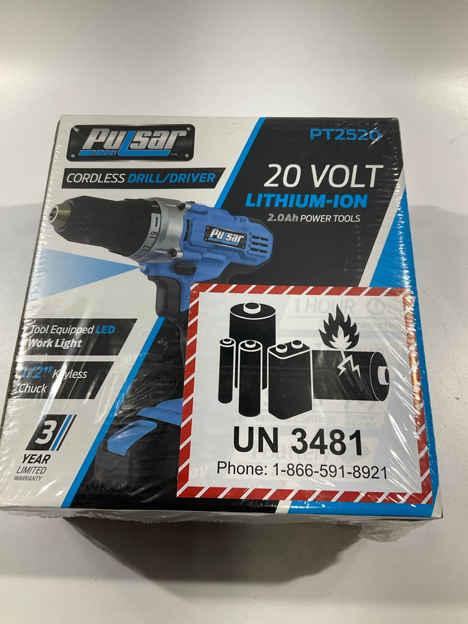 Pulsar PT2520 20V Cordless 2.0Ah Lithium-Ion Drill / Driver  1/2'' Chuck