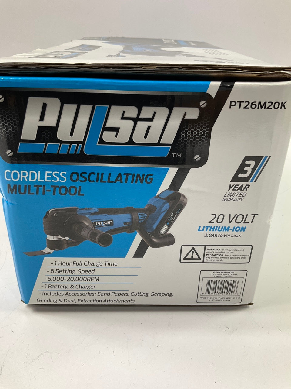 Pulsar PT26M20 20V Lithium Ion 6 Setting Cordless Multi-tool For Sawing, Cutting