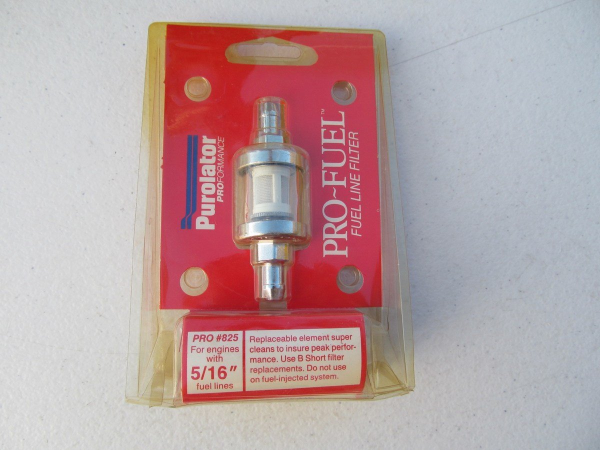 Purolator 825 Pro-Fuel Fuel Line Filter - Glass For Engines W/ 5/16'' Line