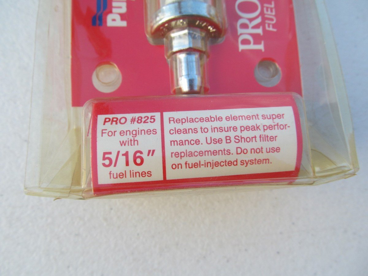 Purolator 825 Pro-Fuel Fuel Line Filter - Glass For Engines W/ 5/16'' Line