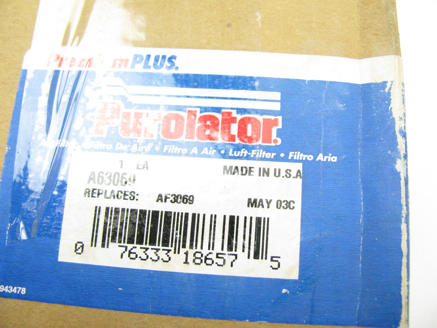 Purolator A63069 Inner Air Filter Replaces AF3069 42519