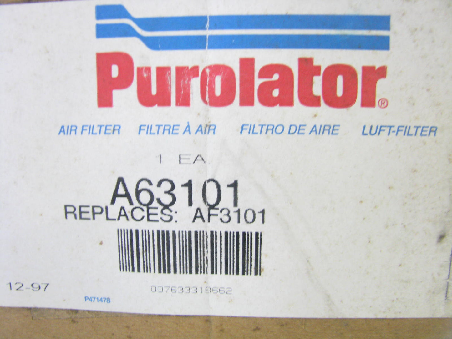 (2) Purolator A63101 Air Filter Replaces CA8248 46525 LAF1720 AF1176 P776695