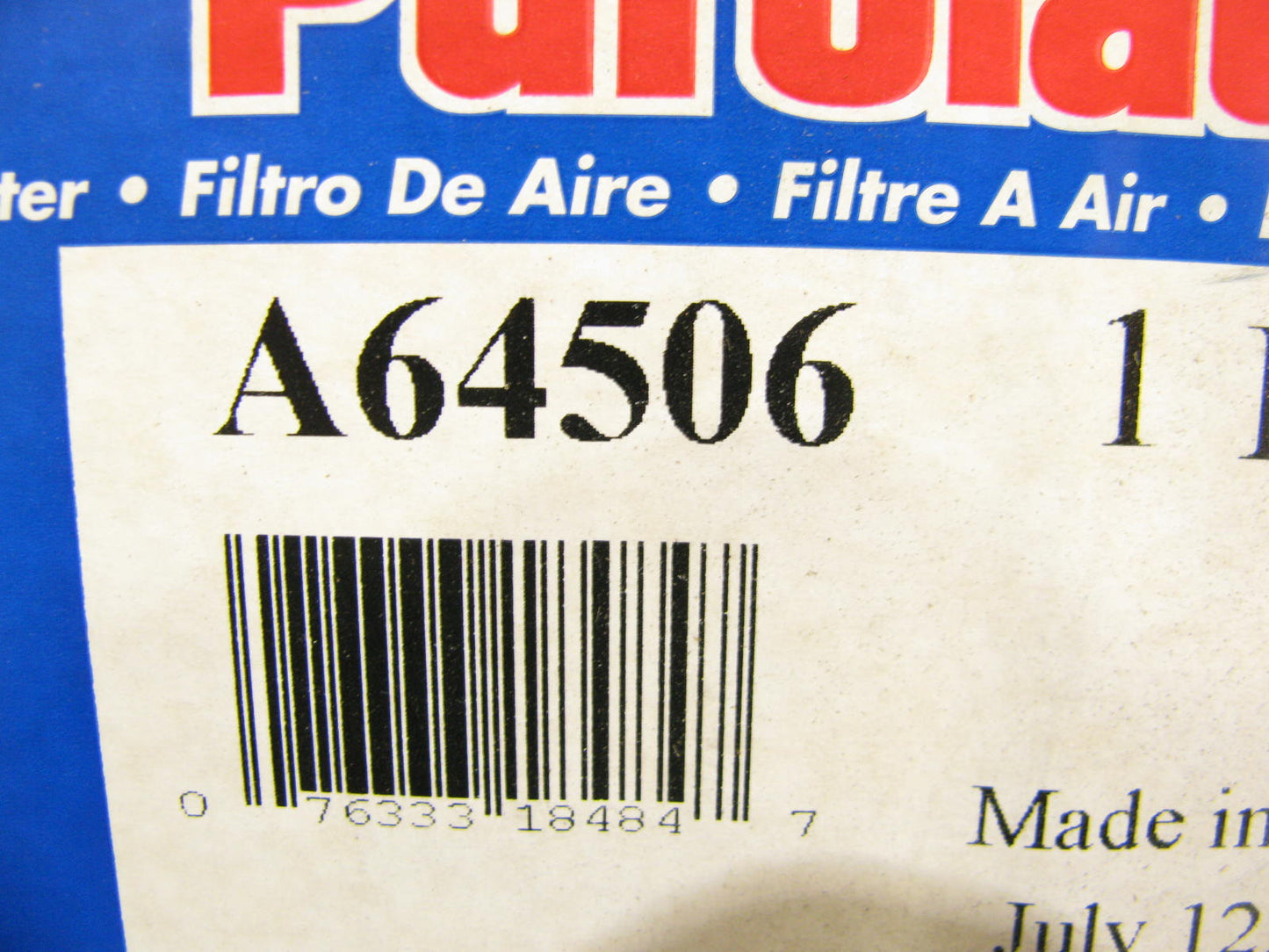Purolator A64506 HD Metal-End Air Filter - Replaces 46506, CA6696, LAF1947
