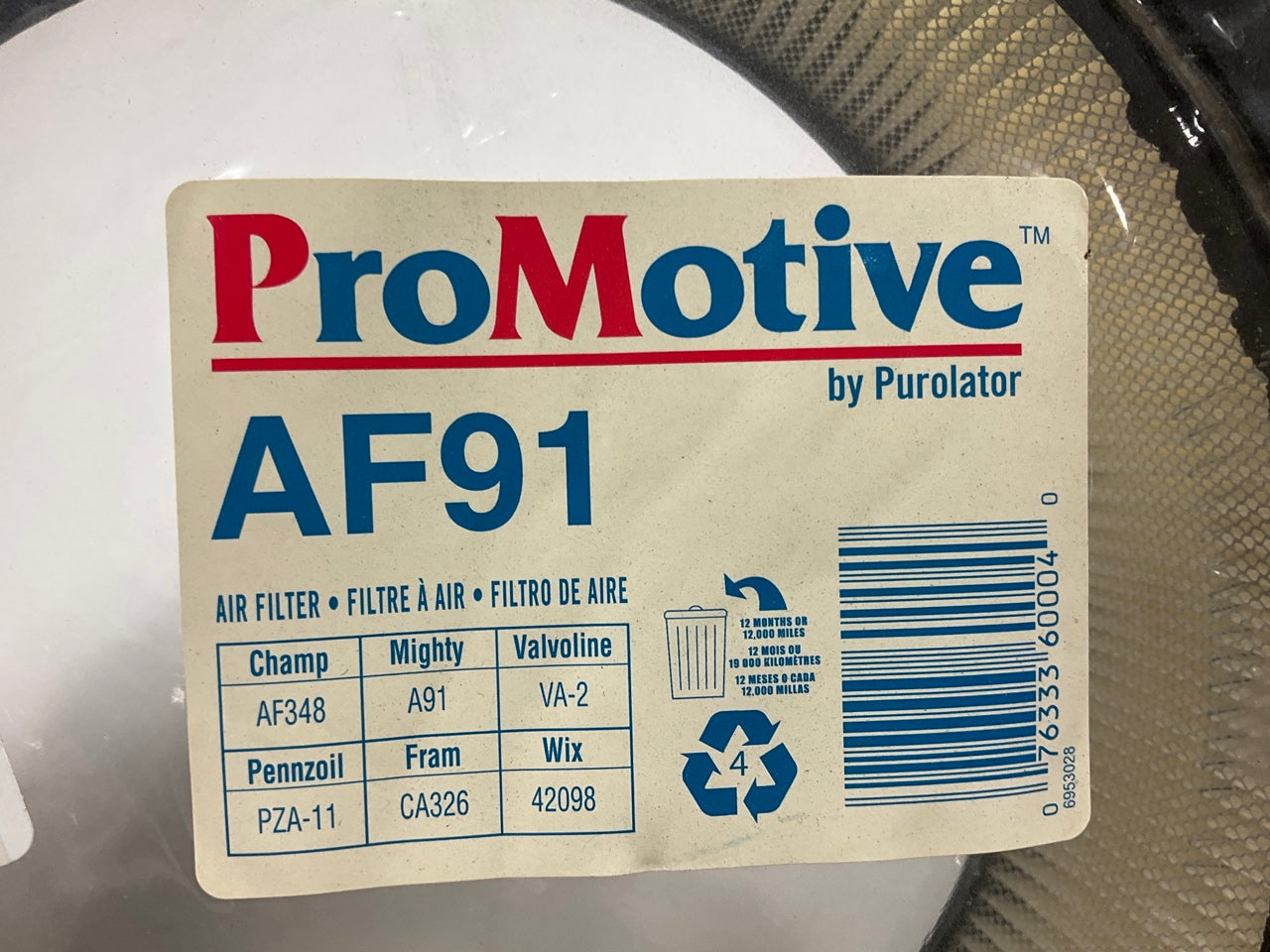 Purolator AF91 Engine Air Filter