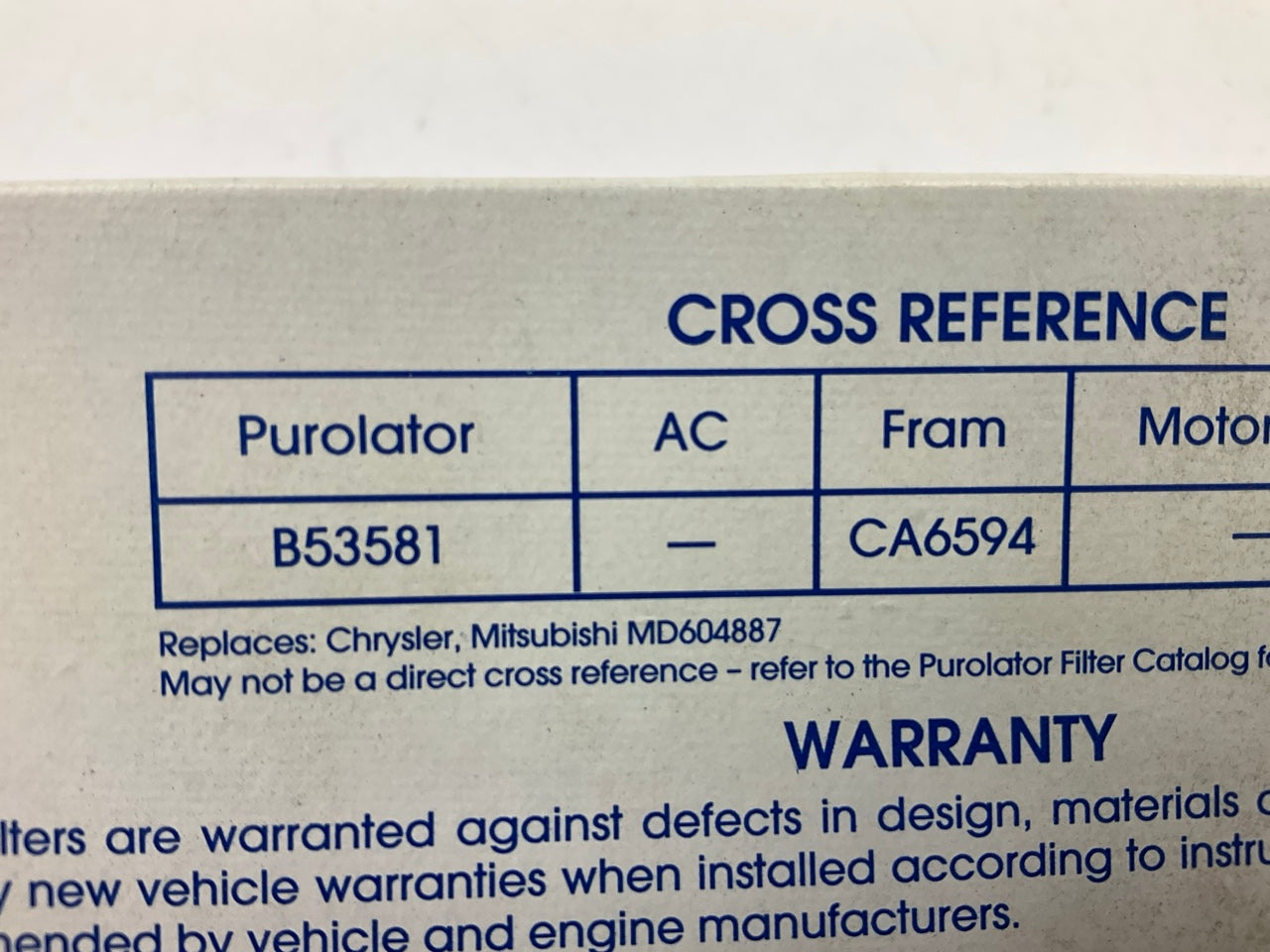 Purolator B53581 Engine Crankcase Breather Element Filter