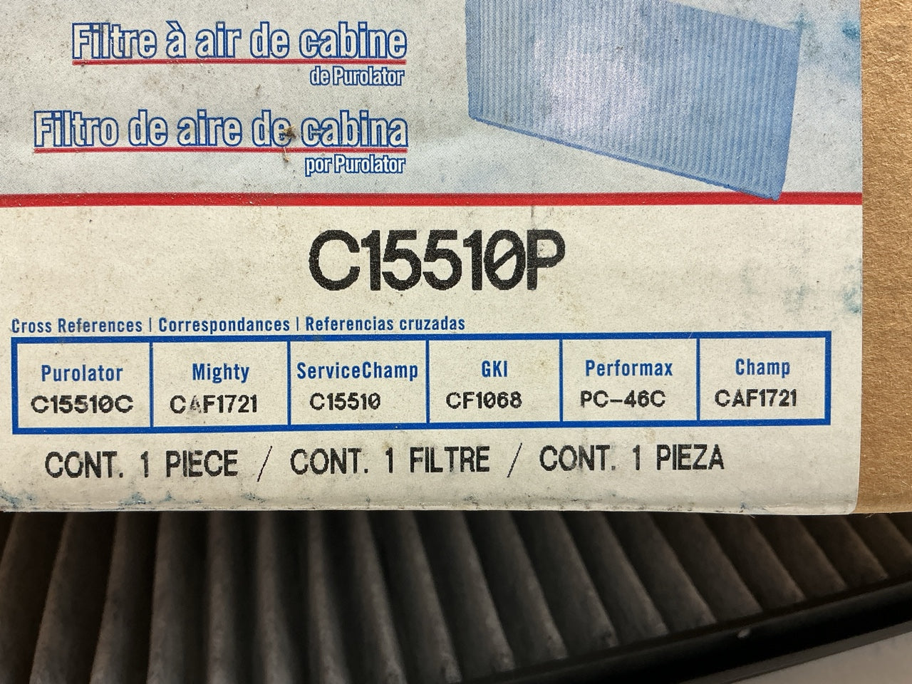 Purolator C15510P Cabin Air Filter