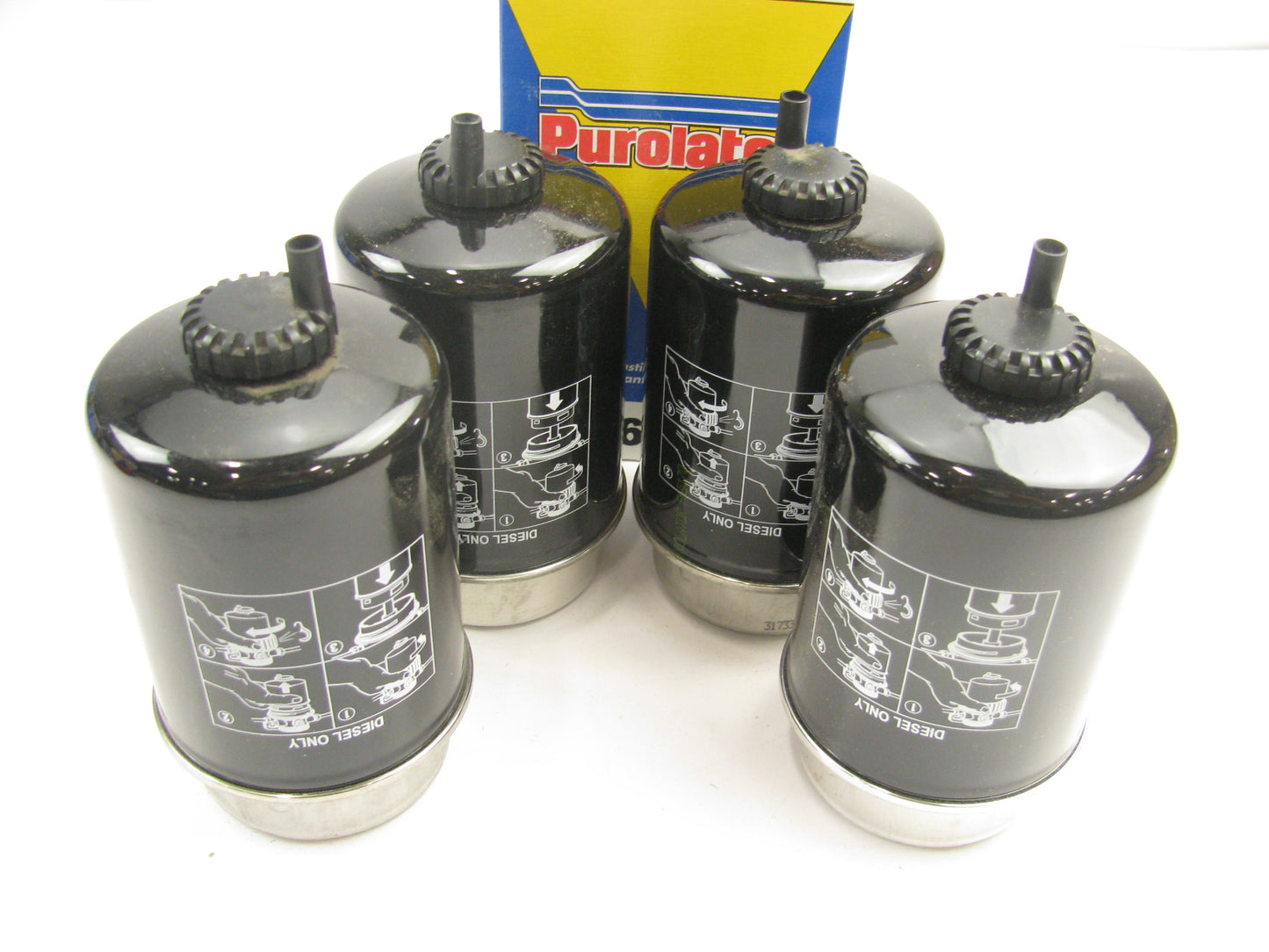 (4) Purolator F65170 Diesel Fuel Water Separator Filter