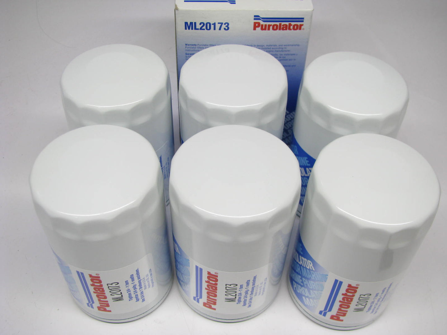 (6) Purolator ML20173 Marine Oil Filter For Mercruiser 175, 205, 4.3L V6