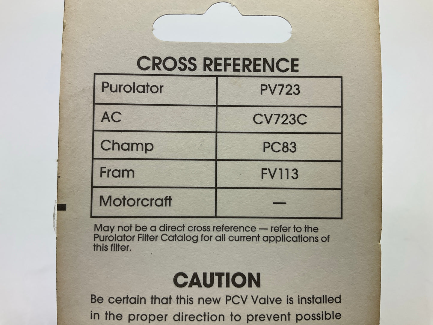 Purolator PV723M PCV Valve