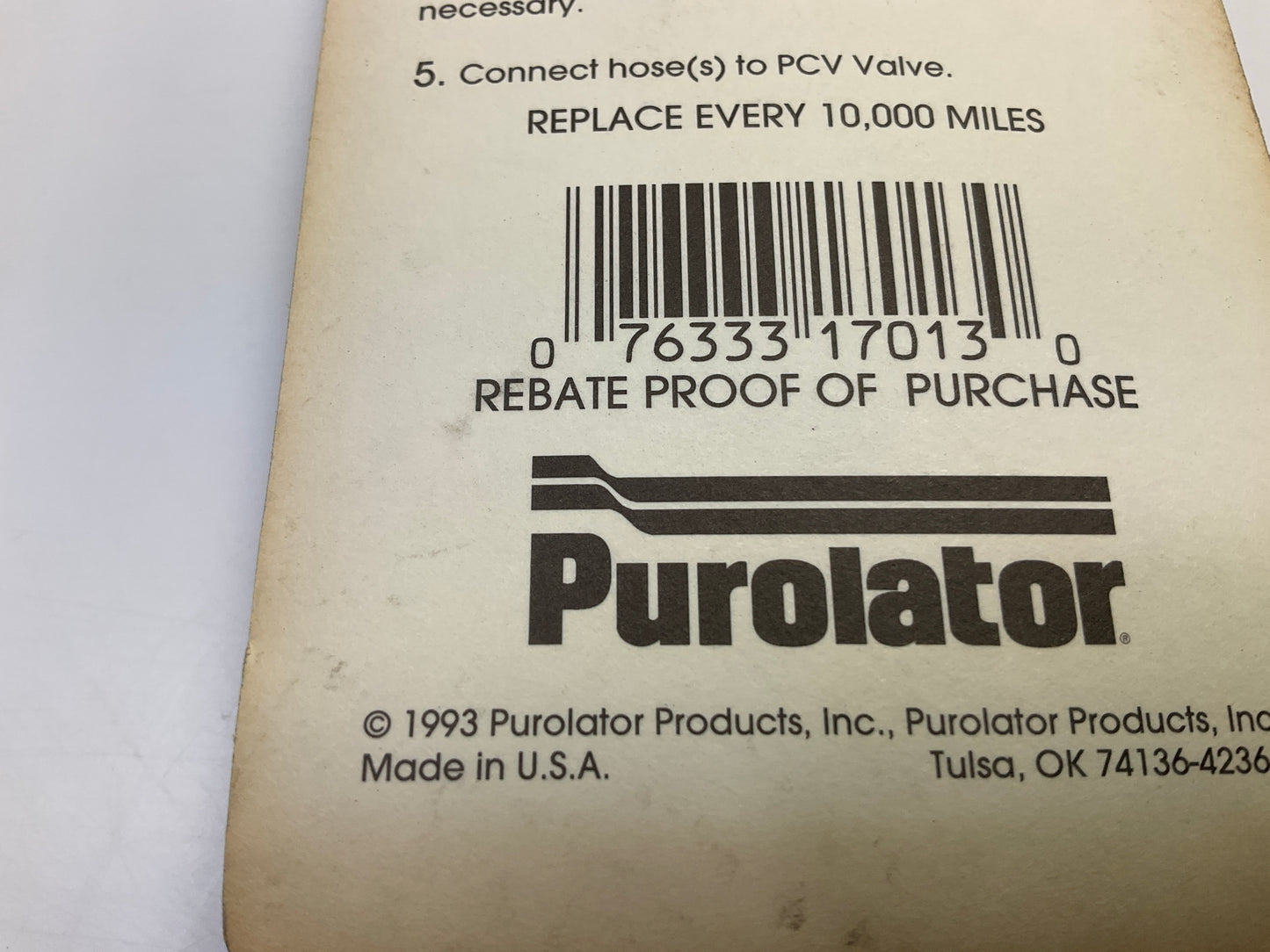 Purolator PV723M PCV Valve