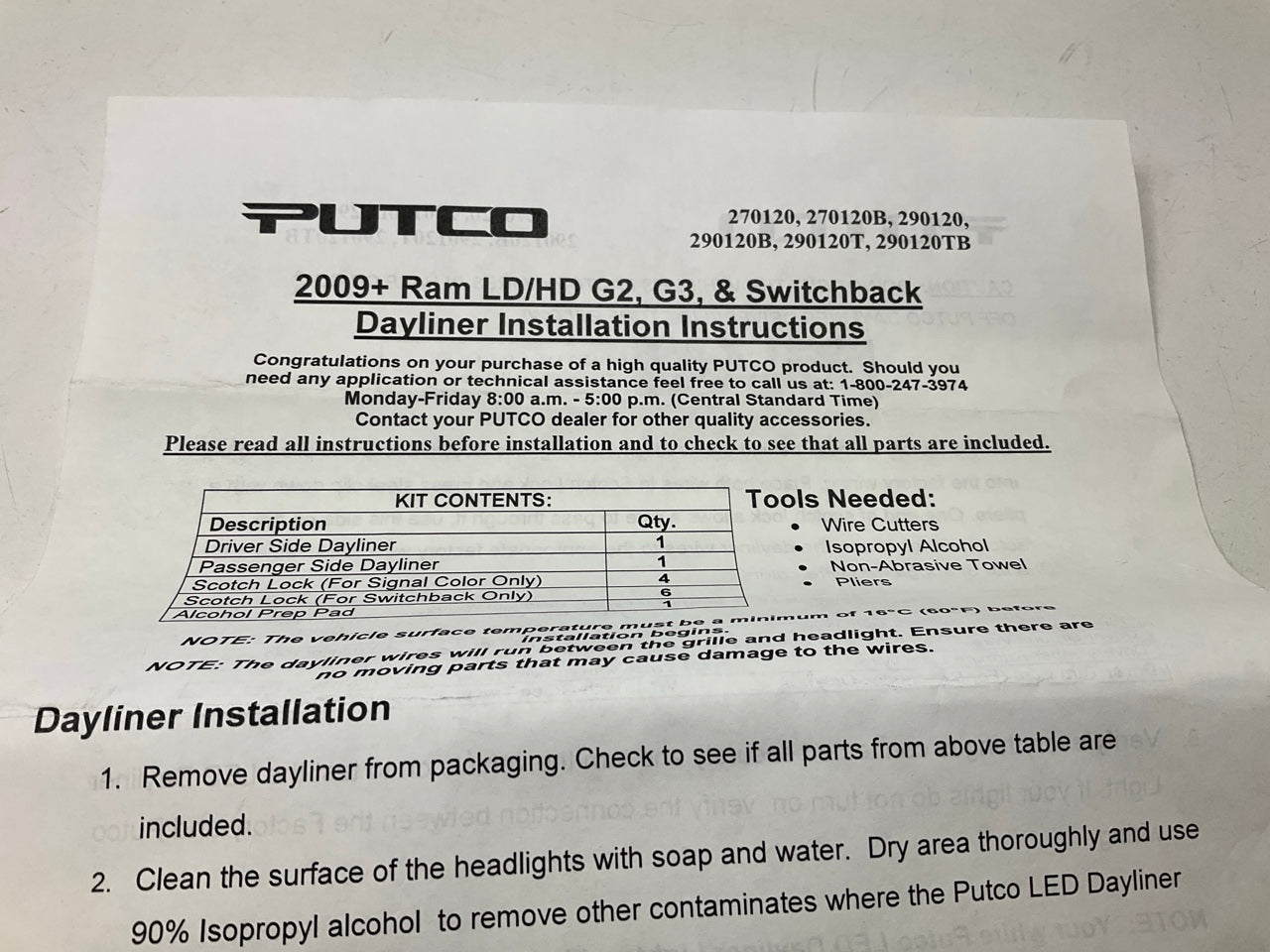 Putco 290120T LED Dayliner Headlight Strips For 2009-2018 Dodge Ram