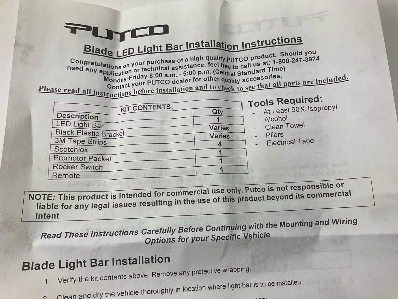 Putco 9001424 24'' LED Mini Red / White Emergency Light Bar