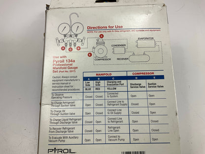 Pyroil 2318 3 Color-Keyed 134a Manifold Hose Set 60''