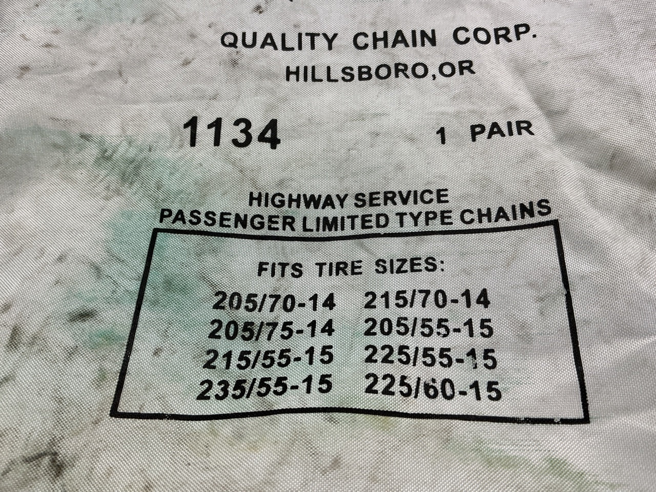 Quality Chain 1134 Tire Snow Chains PAIR 205/55-16, 215/55-16, 205/50-16