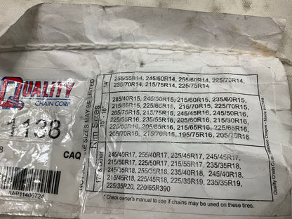 Quality 1138 Tire Snow Chain PAIR 235/60-15, 225/65-16, 215/60-16, 225/60-16