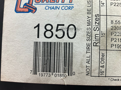 Quality 1850 Tire Snow Chains PAIR 235/75-15, 225/75-15, 205/75-15, 235/70-15