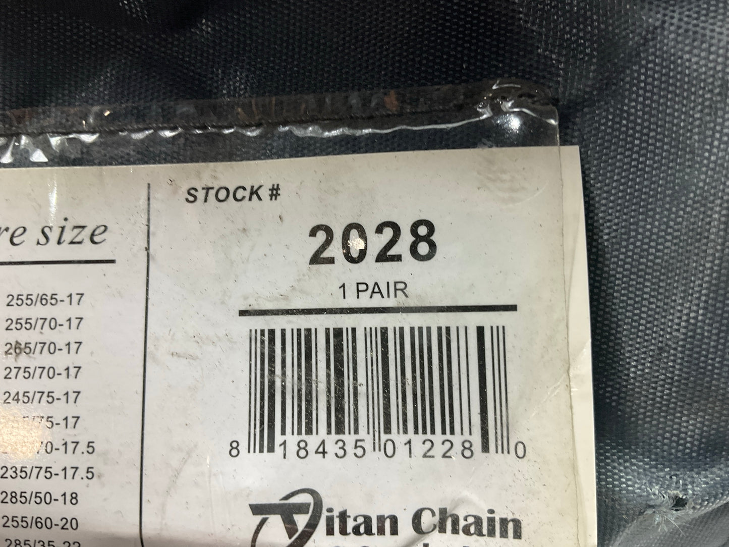 Quality Chain 2028 Tire Snow Chains 265/75-16, 265/60-18, 275/65-18, 255/70-18