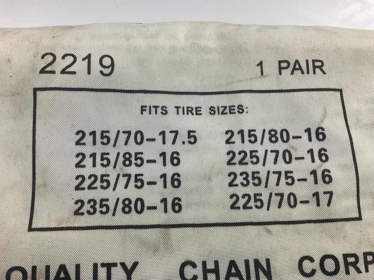 Quality Chain 2219 Tire Snow Chains PAIR 225/75-16, 235/80-16, 235/75-15