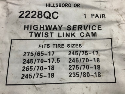 Quality Chain 2228QC Tire Snow Chains PAIR 275/65-18, 265/70-18, 265/65-18
