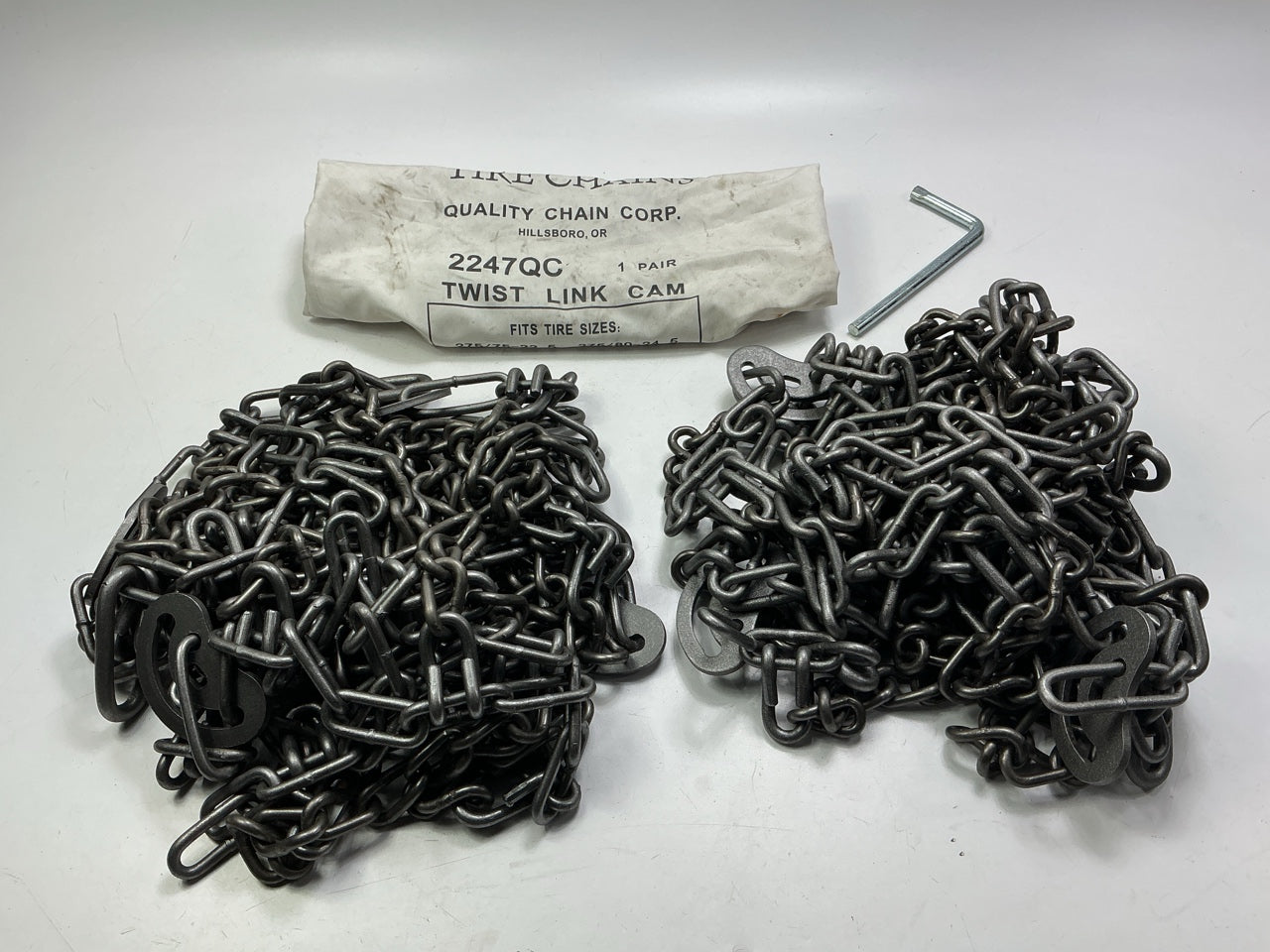 Quality Chain 2247QC Tire Snow Chains PAIR 285/75-22.5, 275/75-22.5, 305/70-22.5