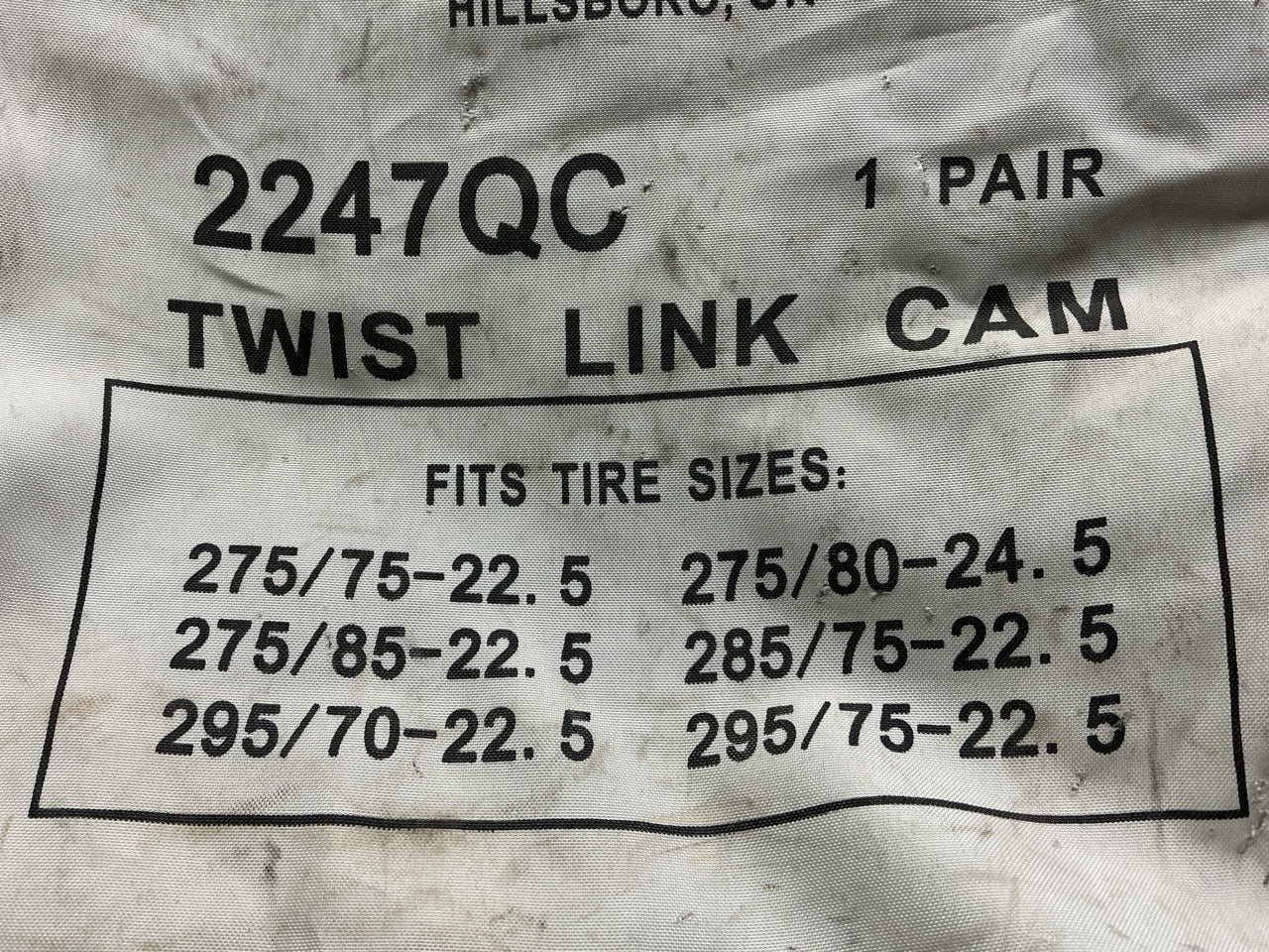 Quality Chain 2247QC Tire Snow Chains PAIR 285/75-22.5, 275/75-22.5, 305/70-22.5