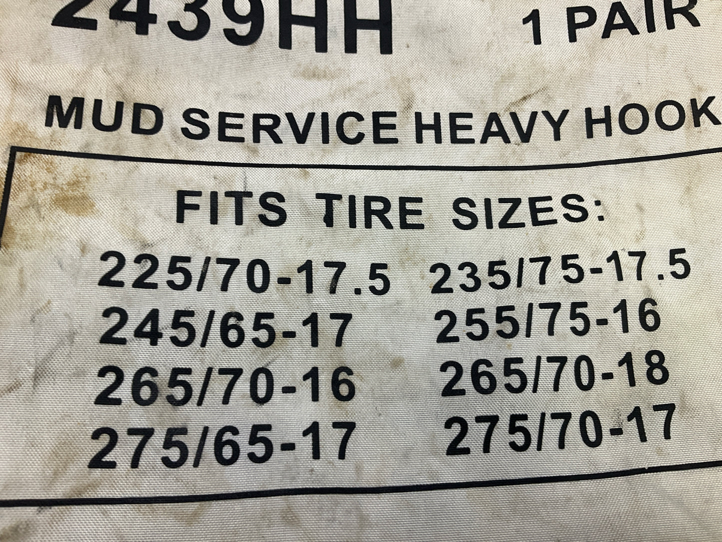 Quality Chain 2439HH Tire Snow Chains PAIR 265/70-18, 255/70-18, 275/65-18
