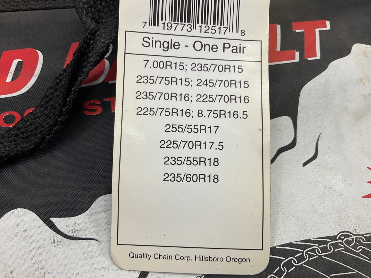 Quality Chain 2517Q Tire Snow Chains PAIR 235/60-18, 235/55-18, 225/55-18