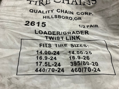 Quality Chain 2615 Tire Snow Chain 1/2 Pair - 14.00-24, 14.00-25, 16.9-24