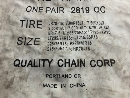 Quality Chain 2819QC Tire Snow Chains V-Bar CAM 235/75-15, 225/70-16, 225/75-16