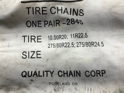 Quality 2845 Tire Snow Chains PAIR 10-20, 11-22.5, 275/80-22.5, 285/70-24.5