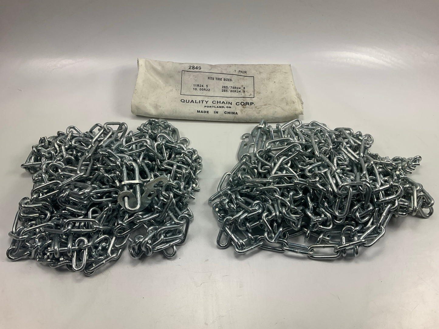 Quality Chain 2849 Tire Snow Chains PAIR 285/75R24.5, 10.00R22, 285/80R24.5